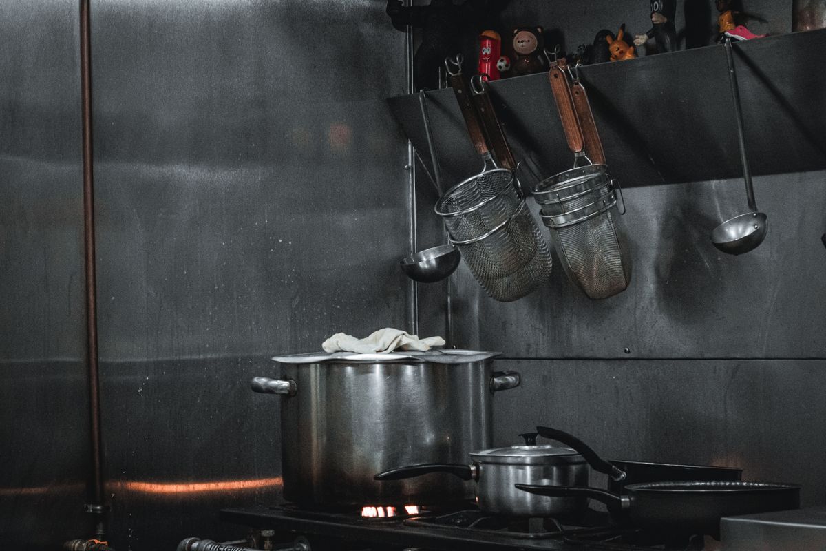 Stainless steel commercial kitchen