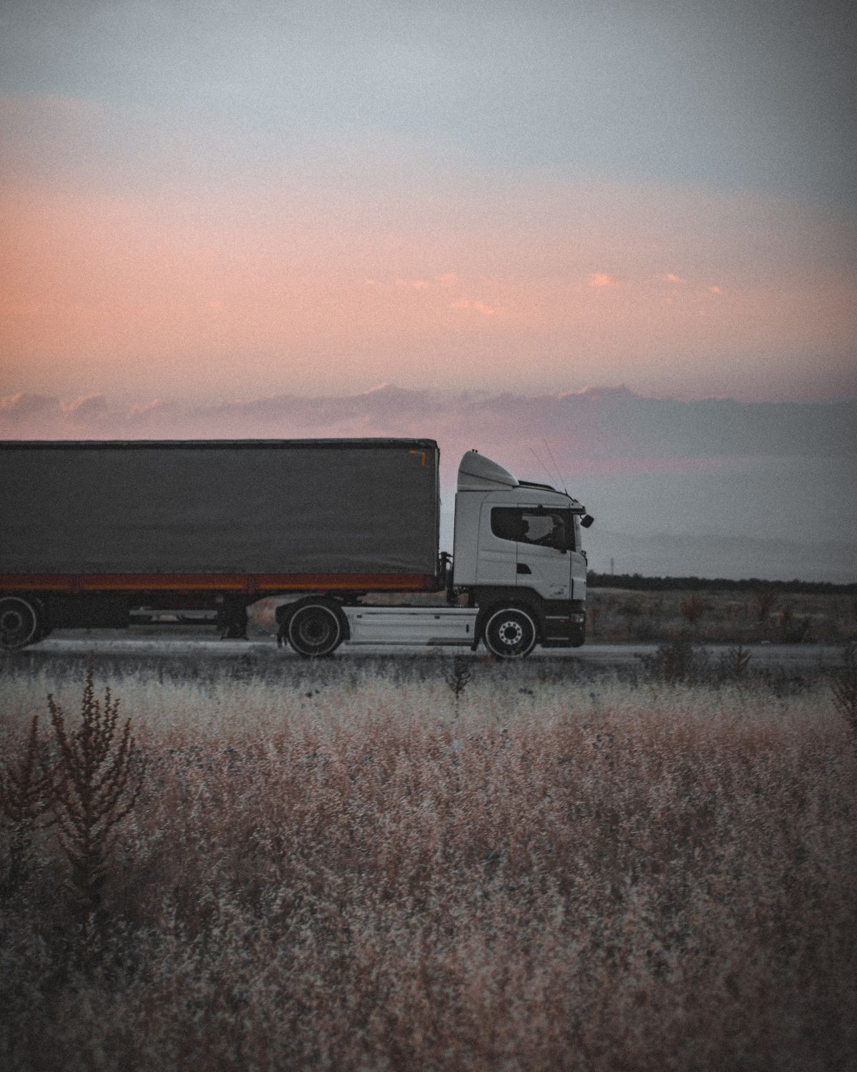 Commercial box truck at a distribution building